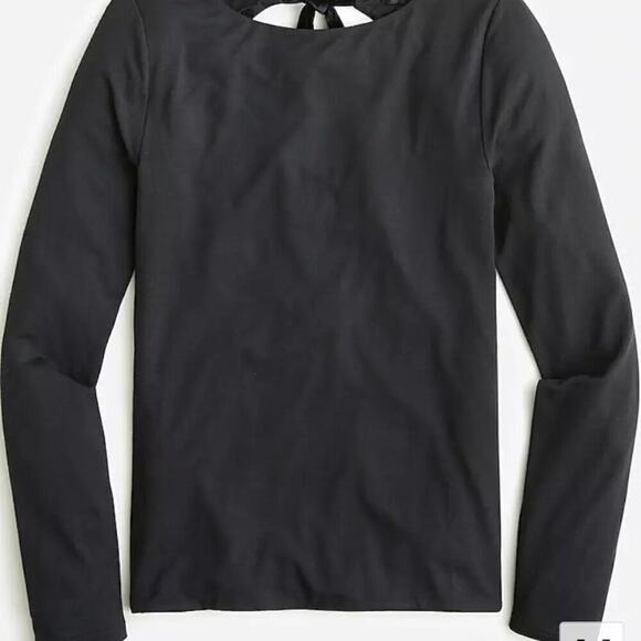 J.Crew FormKnit Open-Back Velvet Tie Top in Black M NWT 90s - Picture 8 of 12